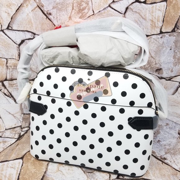 Dome Crossbody Dot Polka White Black Kate Spade - Picture 7 of 10
